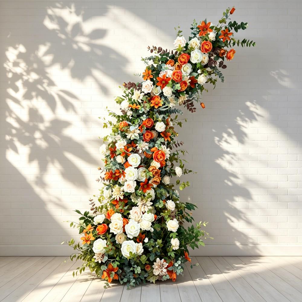 50% Off / Ships from Houston / Fall Wedding Arch Flowers, Rustic Pastoral Floral Arrangement for Ceremony, Columns & Party Backdrop Décor