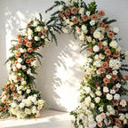Ships from USA /Sunset Terracotta Bull Horn Wedding Arch Flowers, Pastoral Floral Arrangement for Ceremony Columns & Party Backdrop Décor