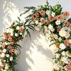 Ships from USA /Sunset Terracotta Bull Horn Wedding Arch Flowers, Pastoral Floral Arrangement for Ceremony Columns & Party Backdrop Décor