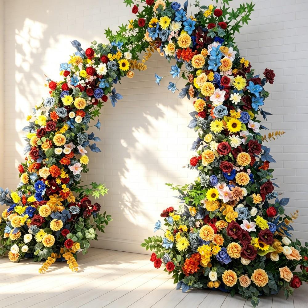 Ships from USA/Wildflower-Inspired Spring and Summer Wedding Arch Décor.Wedding Archway Artificial  Rose  Archway,Flower Row Arrrangement