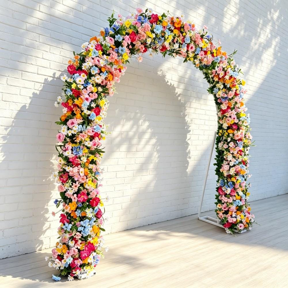Ships from USA/8.2+7.8FT Wildflower-Inspired Wedding Flowers, Artificial Floral Table Runner, Rustic Flower Row Arrangement for Party  Décor