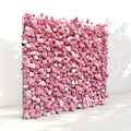 US Stock | Ships from USA | 5D Pink Roses Flower Wall 8x8ft, Rolling Up Curtain Fabric Backdrop, Artificial Flower Wall for Wedding Decor