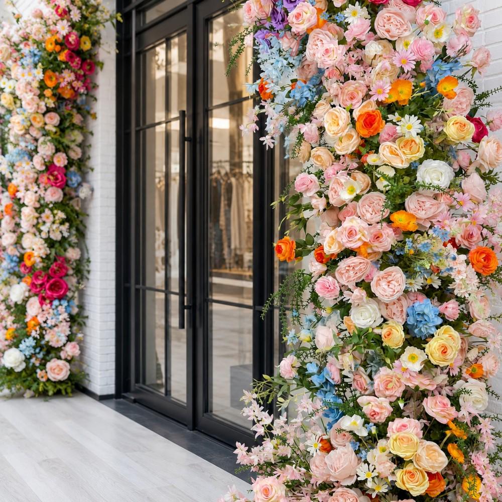 Ships from USA | Wildflower-Inspired Wedding Arch Decor, Artificial Rose Bull Horn Arch Flowers, Floral Arrangement for Events