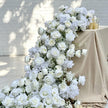 7.5FT ---White Rose Waterfall Flower Garland, Cascading Wedding Table Flowers, Sweetheart Table Floral Decor, Reception Centerpiece