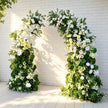 Ships from USA---7.2Ft Forest-Inspired Bull Horn Wedding Arch Flowers, Artificial Floral Row Arrangement for Event Backdrop Decoration