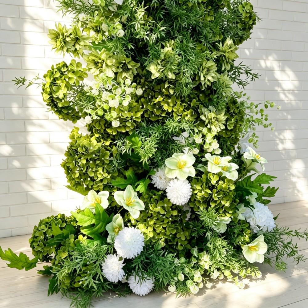Ships from USA---7.2Ft Forest-Inspired Bull Horn Wedding Arch Flowers, Artificial Floral Row Arrangement for Event Backdrop Decoration