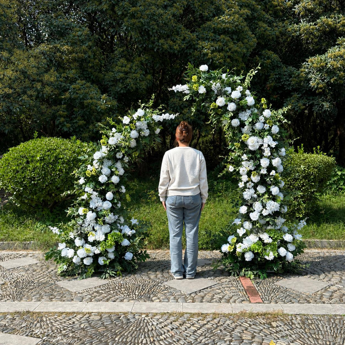 Ships from USA /Wedding Archway with Spring Flowers | Rustic Boho Wedding Backdrop | Ceremony Floral Arch | Party Decoration（6Ft+7Ft）