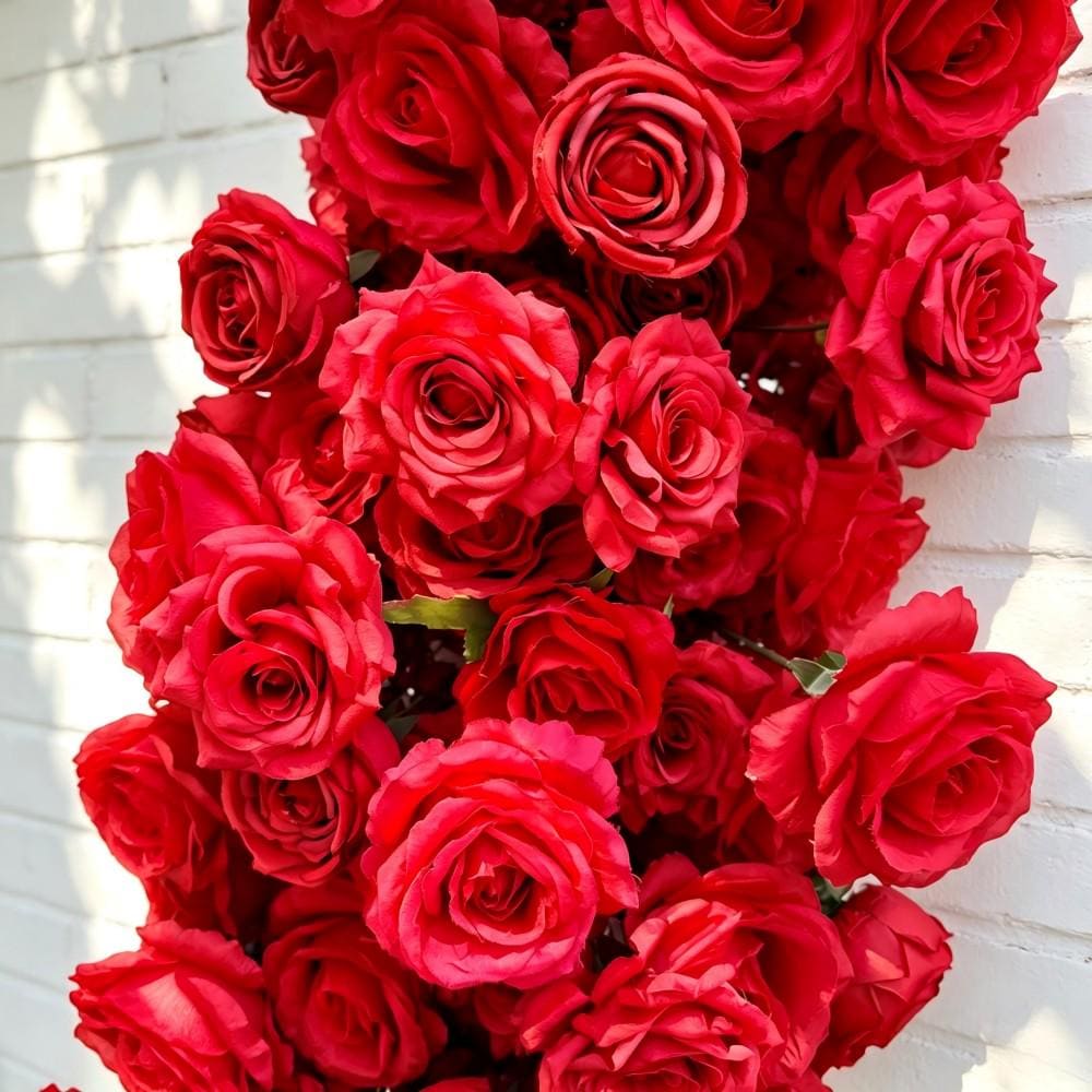 Ships from Houston/8.2+7.8FT Red Rose Wedding Arch Flowers, Artificial Floral Runner, Table Centerpiece  Flower Row Décor for Parties Events