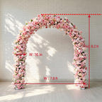 8.2+7.8FT Blush Pink Rose Wedding Arch Flowers, Artificial Floral Runner, Table Centerpiece & Flower Row Décor for Parties