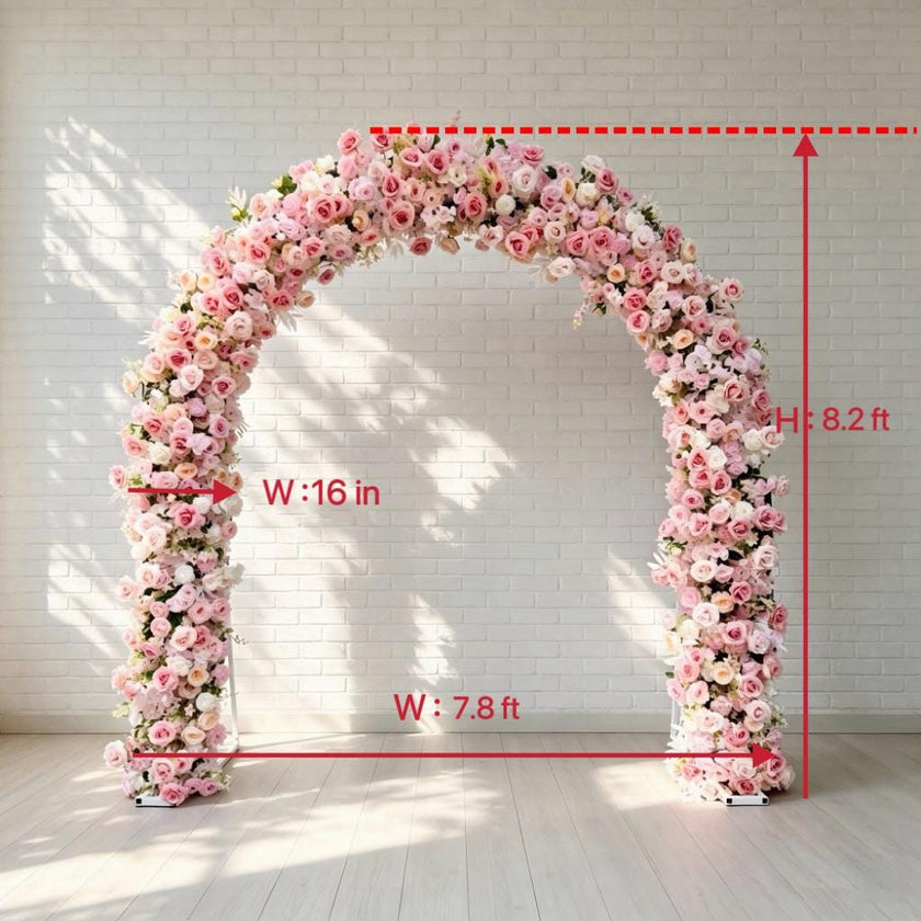 Ships from USA/8.2+7.8FT Blush Pink Rose Wedding Arch Flowers, Artificial Floral Runner, Table Centerpiece & Flower Row Décor for Parties