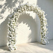 Ships from Houston/8.2+7.8FT White Rose Wedding Arch Flower, Artificial Floral Runner, Table Centerpiece Flower Row Décor for Parties Events