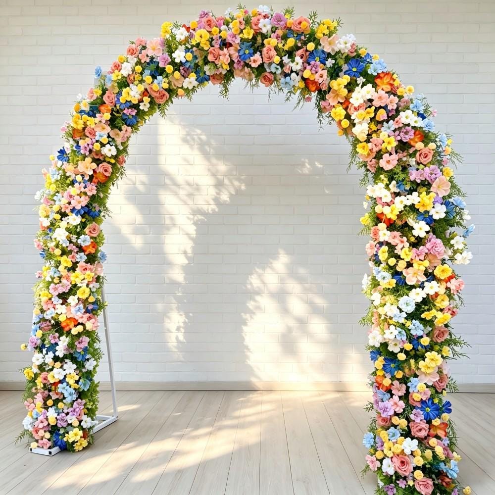 Ships from Houston--- Wildflower-Inspired Spring Wedding Flowers, Artificial Floral Table Runner, Rustic Flower Row Décor for Wedding Aisle