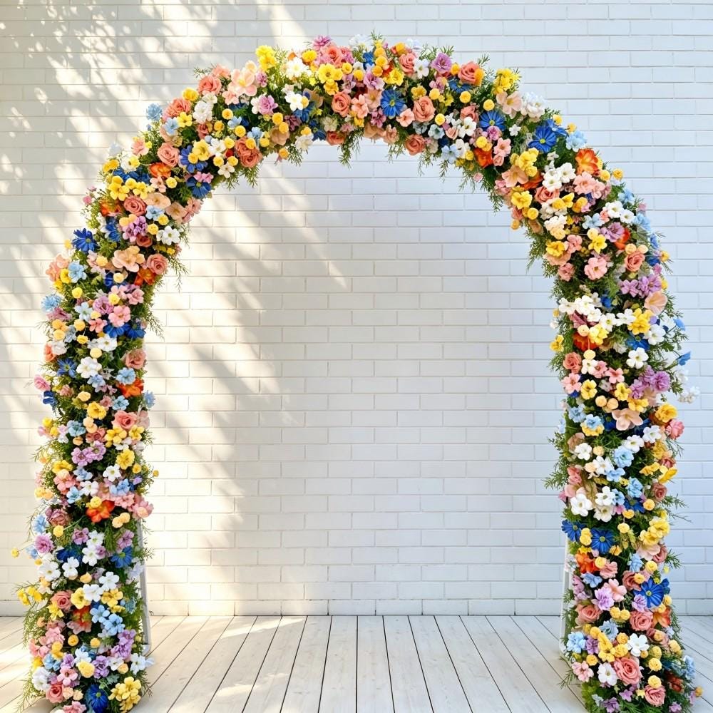 Ships from Houston--- Wildflower-Inspired Spring Wedding Flowers, Artificial Floral Table Runner, Rustic Flower Row Décor for Wedding Aisle