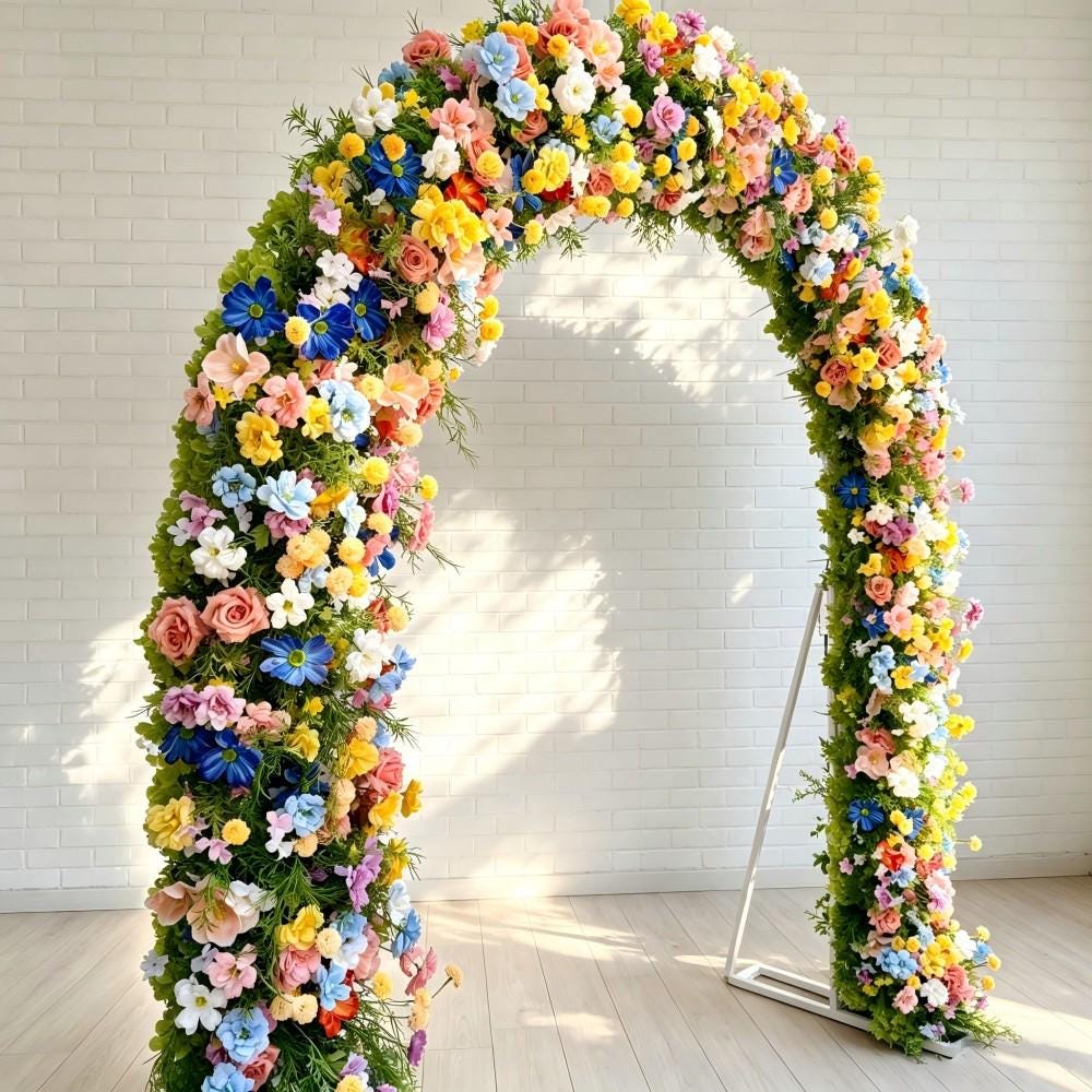 Ships from Houston--- Wildflower-Inspired Spring Wedding Flowers, Artificial Floral Table Runner, Rustic Flower Row Décor for Wedding Aisle