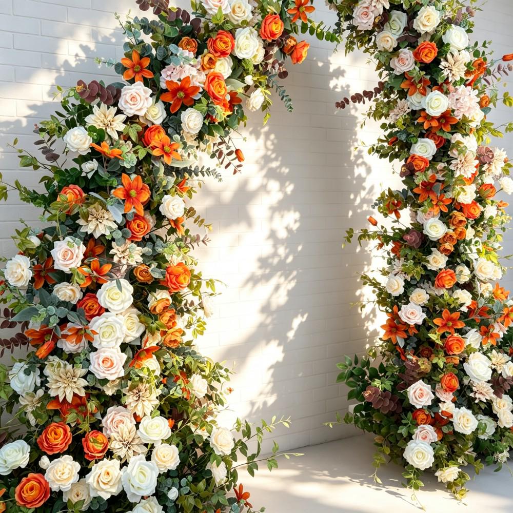 50% Off / Ships from Houston / Fall Wedding Arch Flowers, Rustic Pastoral Floral Arrangement for Ceremony, Columns & Party Backdrop Décor