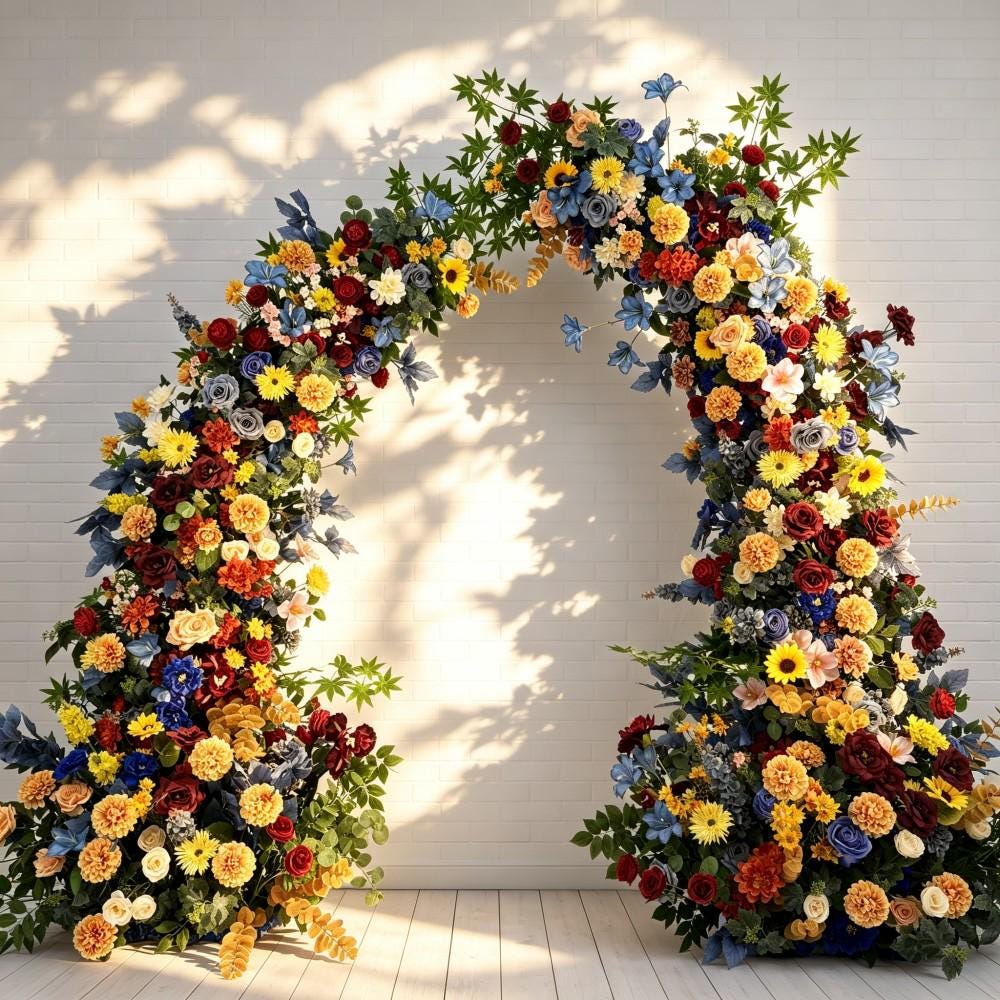 Ships from USA/Wildflower-Inspired Spring and Summer Wedding Arch Décor.Wedding Archway Artificial  Rose  Archway,Flower Row Arrrangement
