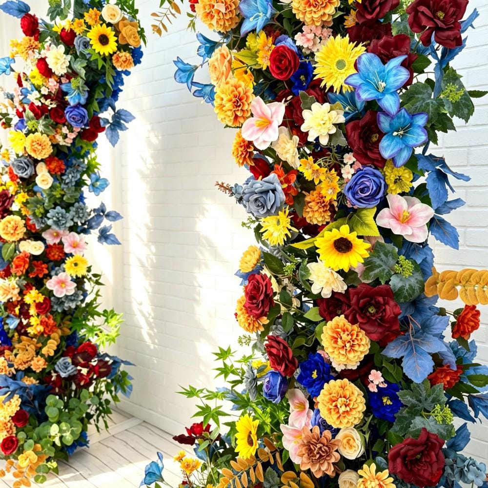 Ships from USA/Wildflower-Inspired Spring and Summer Wedding Arch Décor.Wedding Archway Artificial  Rose  Archway,Flower Row Arrrangement