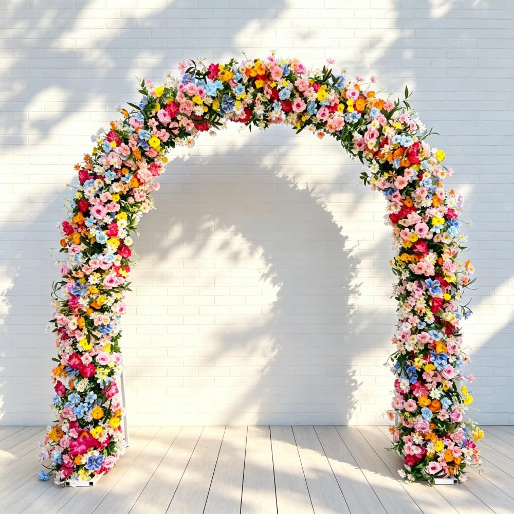 Ships from USA/8.2+7.8FT Wildflower-Inspired Wedding Flowers, Artificial Floral Table Runner, Rustic Flower Row Arrangement for Party  Décor