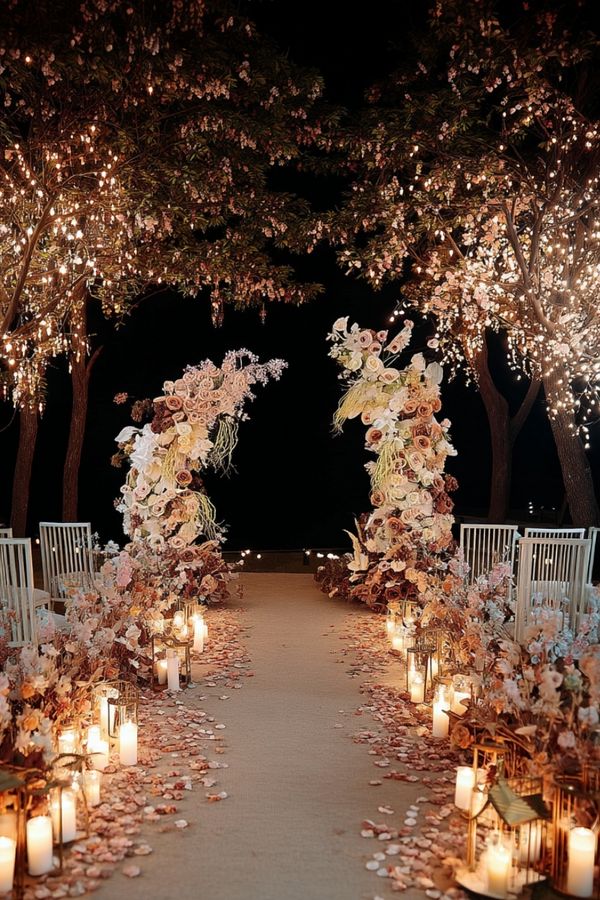 Vintage Caramel Floral Arch