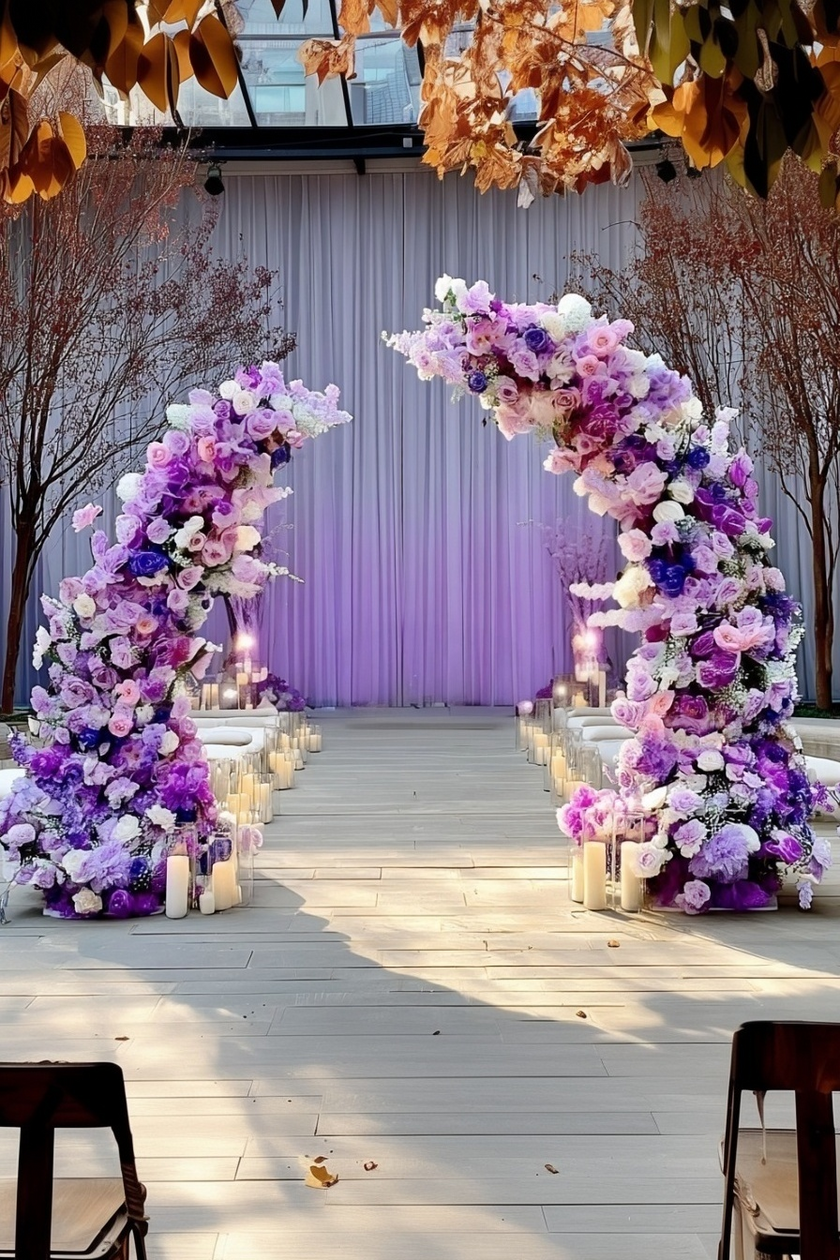 Lavender Purple Rose Wedding Arch