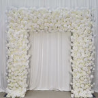 US seller---H 8.53 x W 8Ft Rollable Artificial White Rose Arch Wedding Decoration, Flower Arch Wedding, Backdrop Flower Archway Decoration