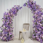 US Seller – Purple Rose Wedding Arch Flowers, Artificial Rose Archway Décor, Flower Row Arrangement for Wedding Ceremony (6ft + 7ft)