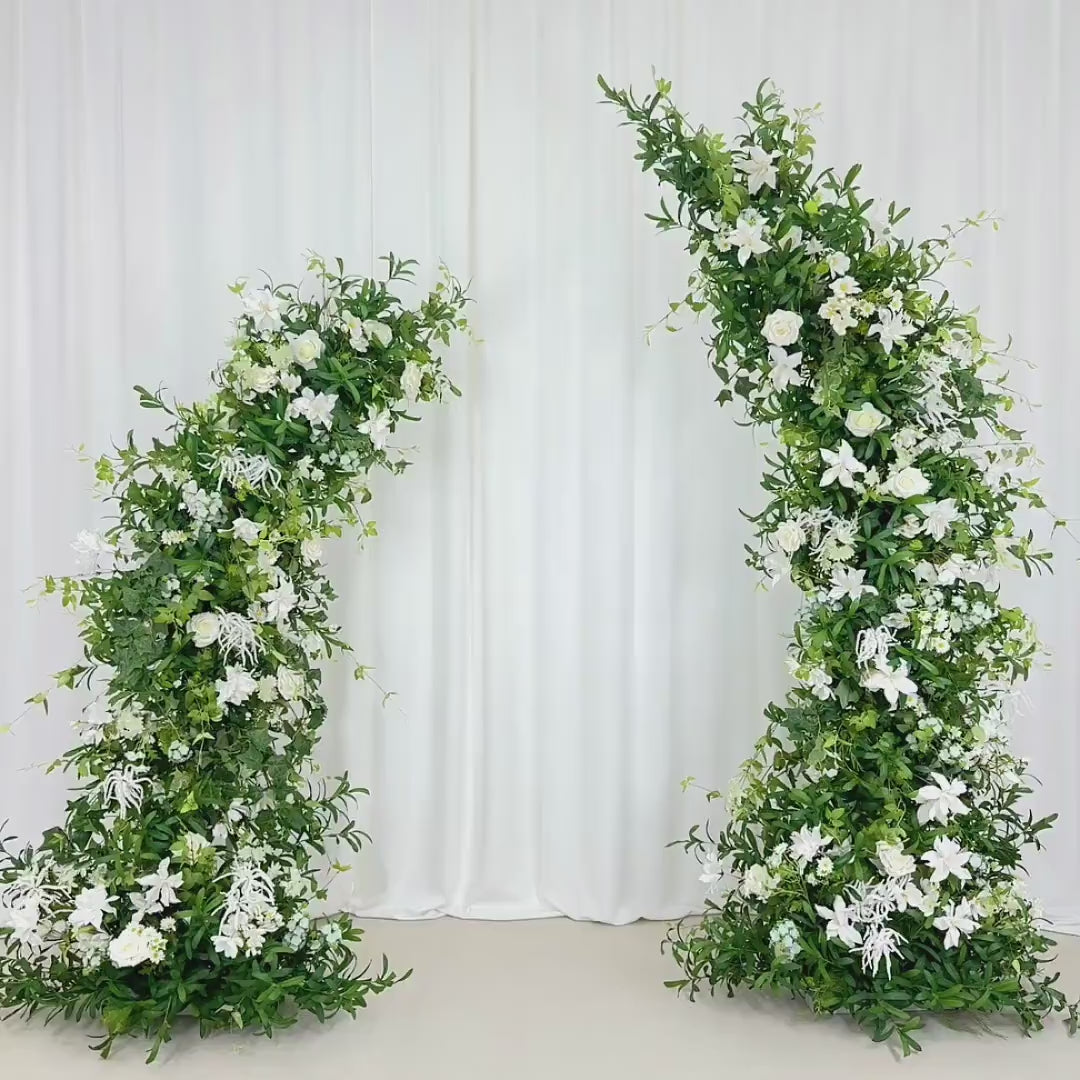 US Seller---Greenery Eucalyptus White Rose Flower Archway, Wedding Backdrop Flower Archway, Wedding Flower Arrangement, Stage Outdoor Party