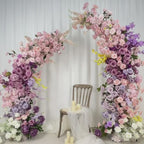 US Seller----Wedding Archway with Baby Pink & Purple Roses – Artificial Floral Arrangement for Wedding Pillars Event Backdrop Decoration