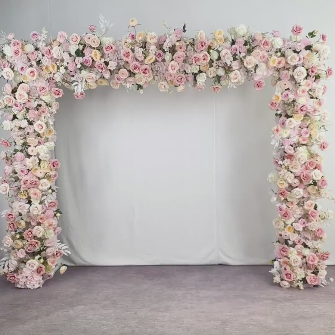 Blush Pink Rose & Wildflower Garland: Wedding Table Centerpiece