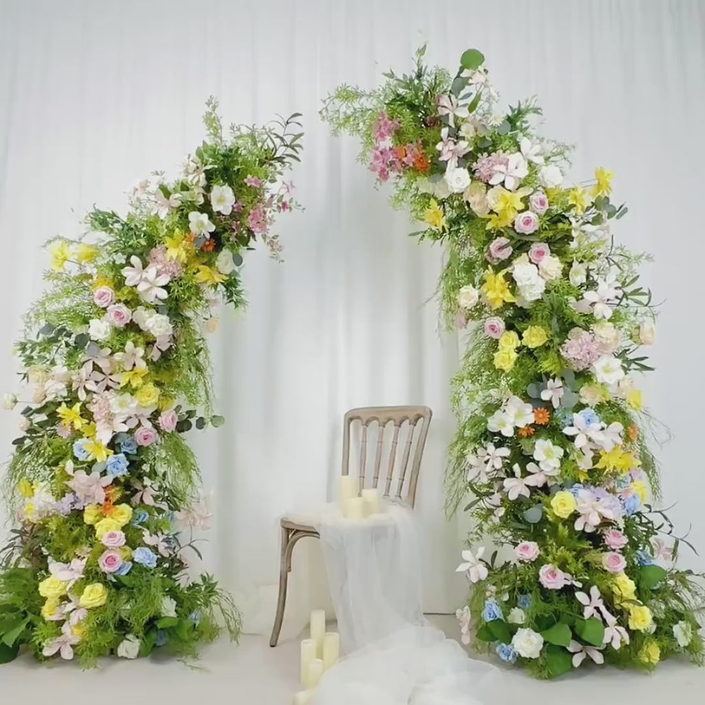 Wildflower Wedding Arch: Artificial Rose & Hydrangea Floral Arrangement
