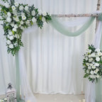 Wedding arch decoration with white roses and eucalyptus leaves（USA Local Stock）（Free matching curtains ）