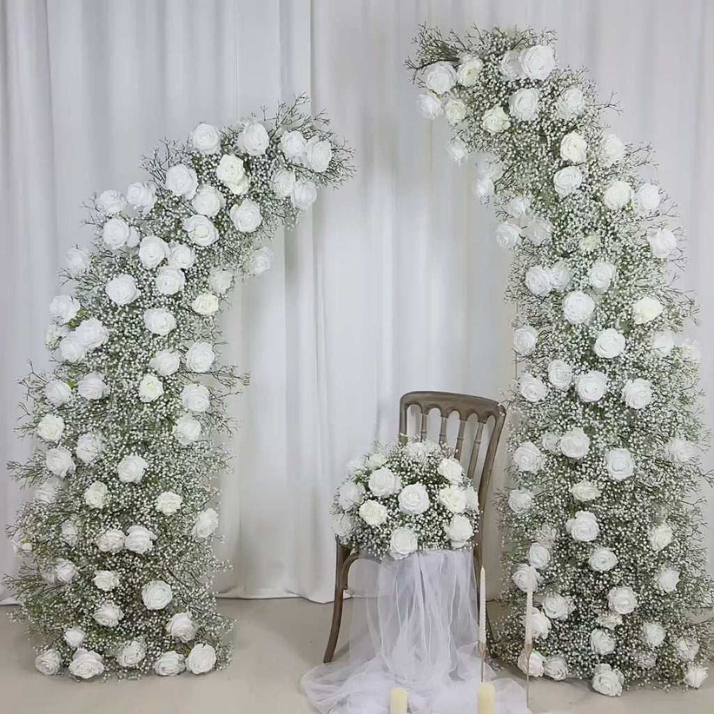 U.S. Local Stock- Baby’s Breath Flower Arches For Weddings, DIY Floral Row Arrangement, Flower Wedding Arch for Event Backdrop Decoration