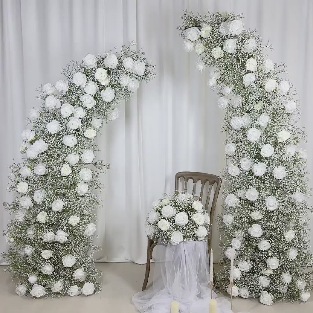 U.S. Local Stock- Baby’s Breath Flower Arches For Weddings, DIY Floral Row Arrangement, Flower Wedding Arch for Event Backdrop Decoration