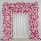 US Seller---W8Ft x H8.53Ft Rollable Artificial Pink Rose Arch Wedding Decoration, Flower Arch Wedding, Backdrop Flower Archway Party Decor