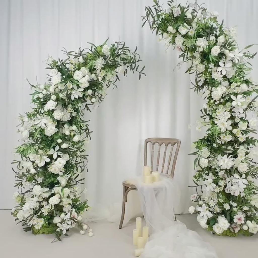 Ivory Rose Wedding Arch Flower Arrangement: 6ft & 7ft Archway