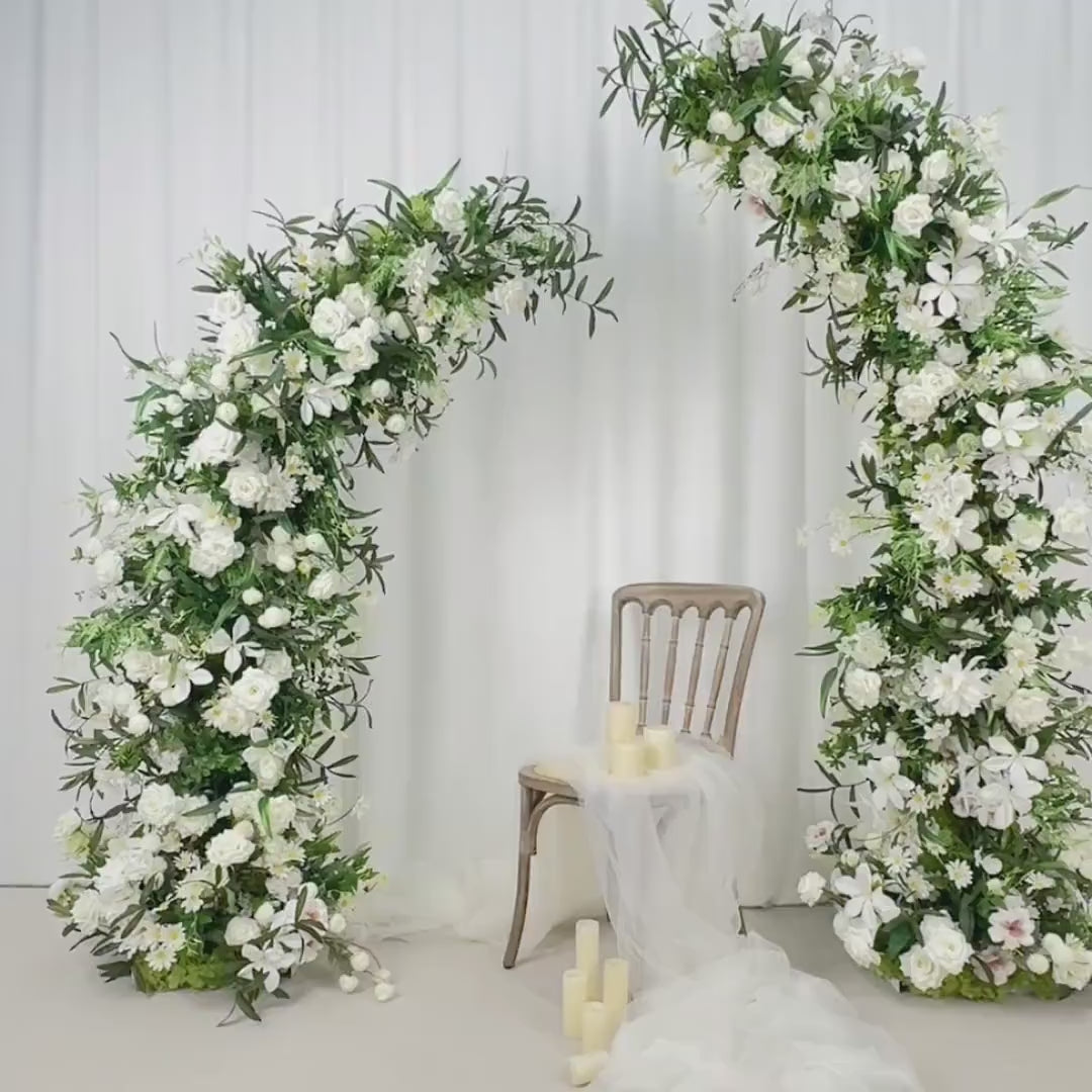 Ivory Rose Wedding Arch Flower Arrangement: 6ft & 7ft Archway