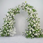 US Seller – White Rose Wedding Arch for Fall Weddings, Floral Backdrop for Weddings, Events & Outdoor Parties