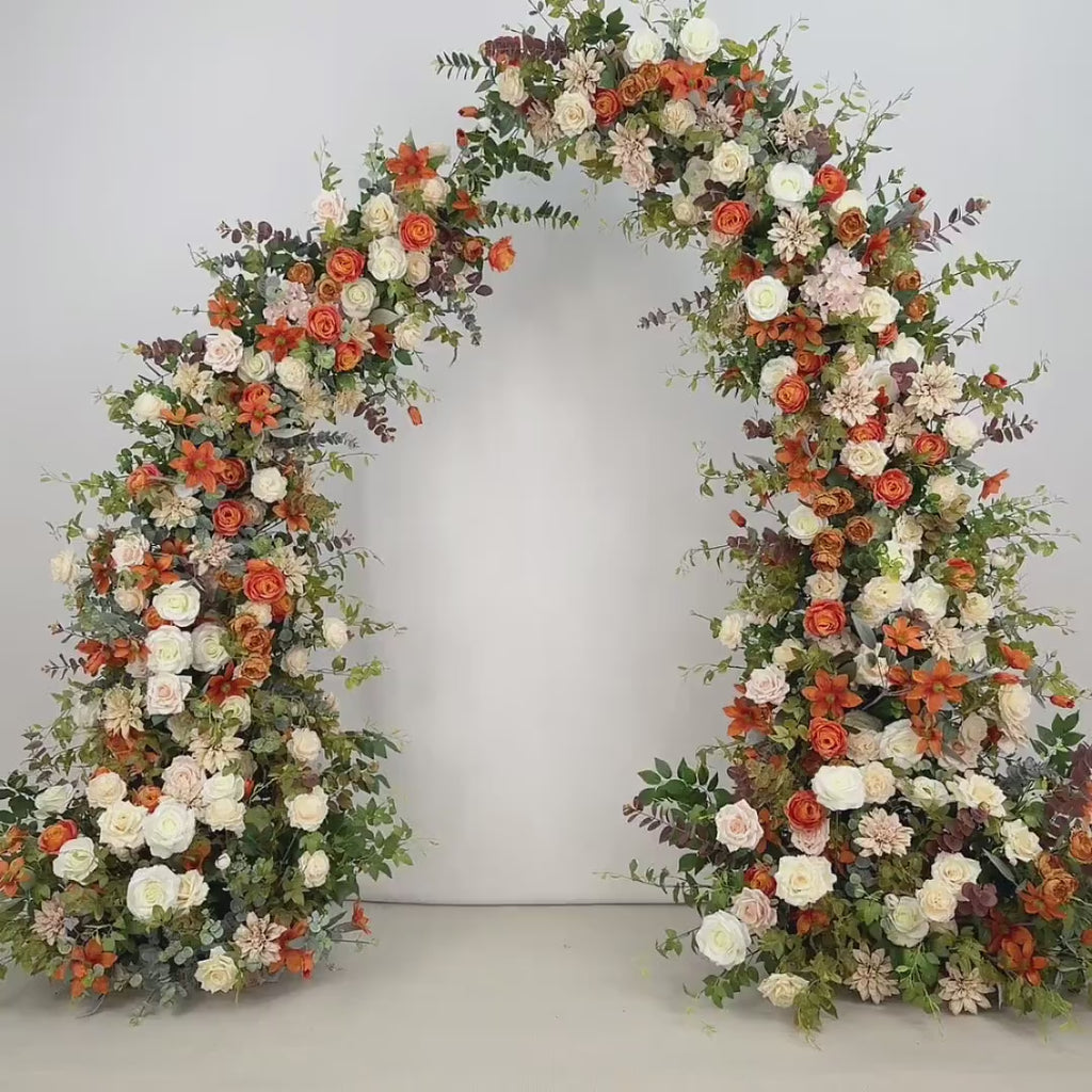 US Seller – Fall Wedding Arch Flowers, Rustic Pastoral Floral Arrangement for Ceremony, Columns & Party Backdrop Décor