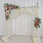 USA Local Stock---Spring Wedding arch decoration with Champagne rose, light brown rose and eucalyptus leaves（Free matching curtains ）