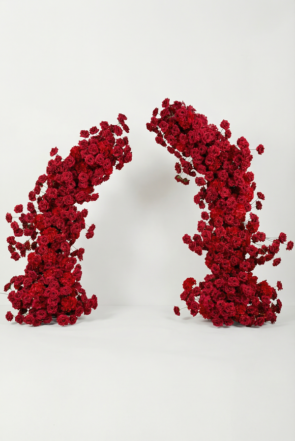 Luxury Red Floral Arch for Valentine’s & Weddings