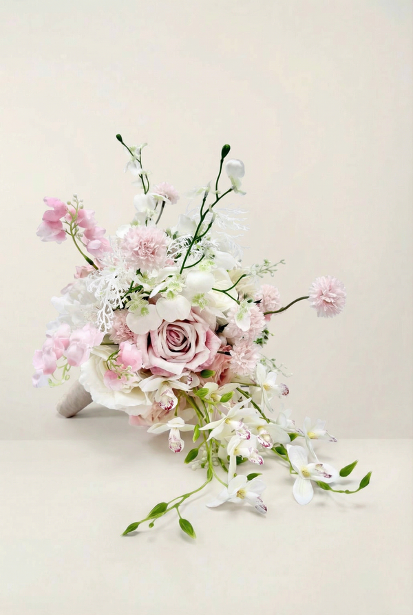 Blush Orchid Cascade Bridal Bouquet