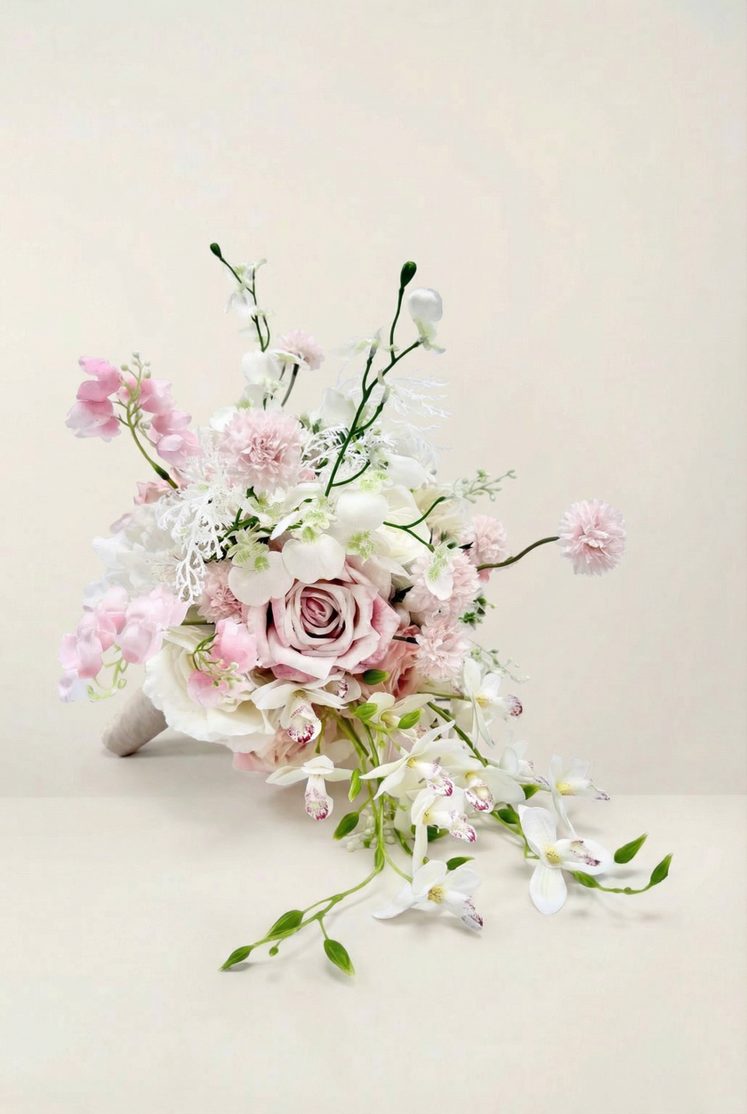 Blush Orchid Cascade Bridal Bouquet