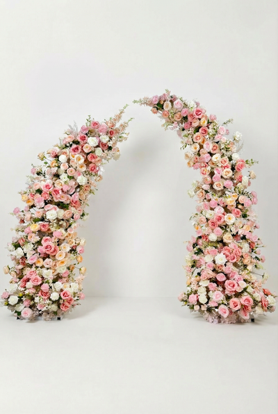 Blush Pink & Champagne Horn-shaped Arch