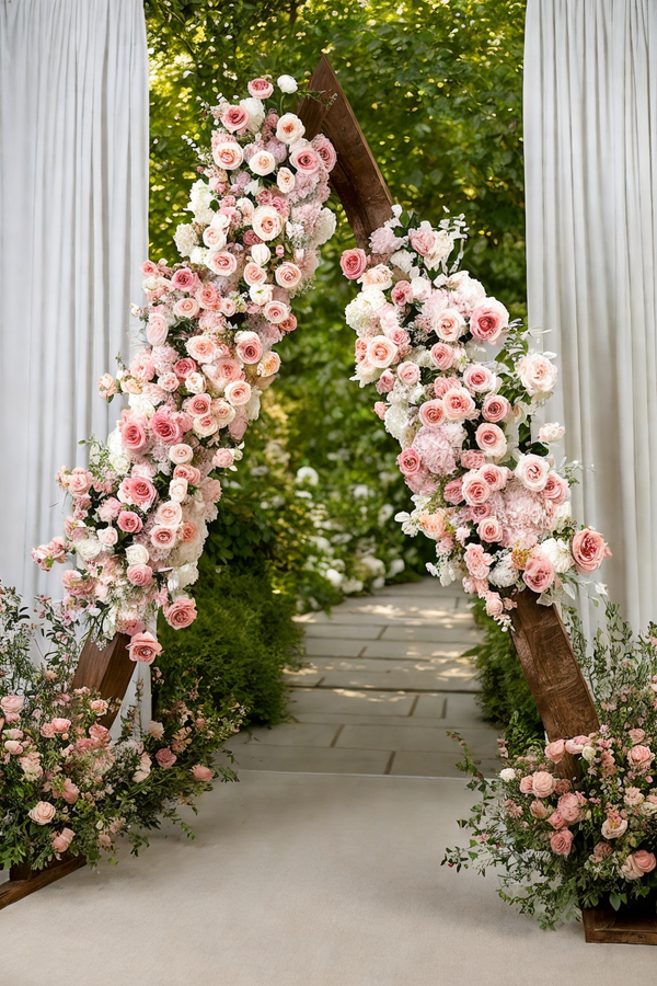 Blush Pink Rose Artificial Floral Runner