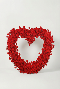 5D Red Heart-Shaped Floral Arch Backdrop