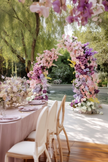 Gradient Baby Pink & Purple Roses Arch