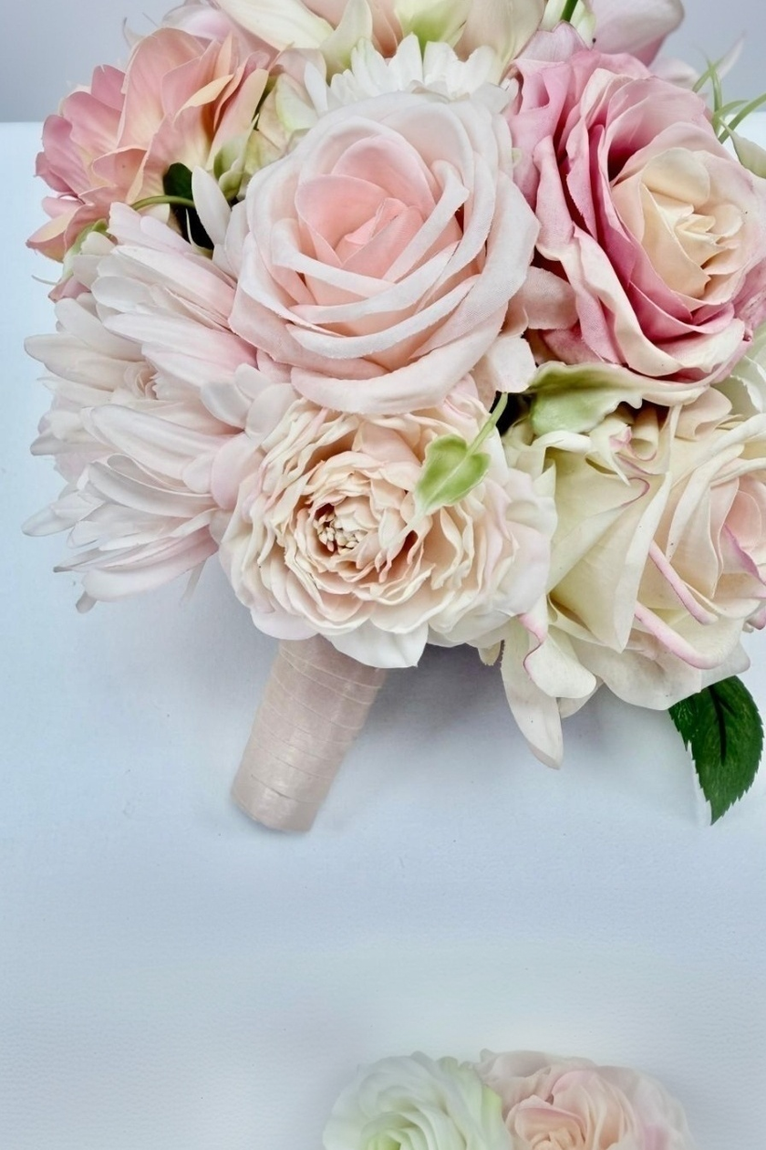 Peach Dahlia Bridal Bouquet