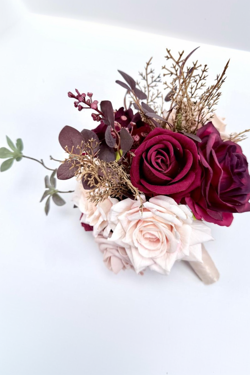 Crimson Berry Whisper Bridesmaid Bouquets