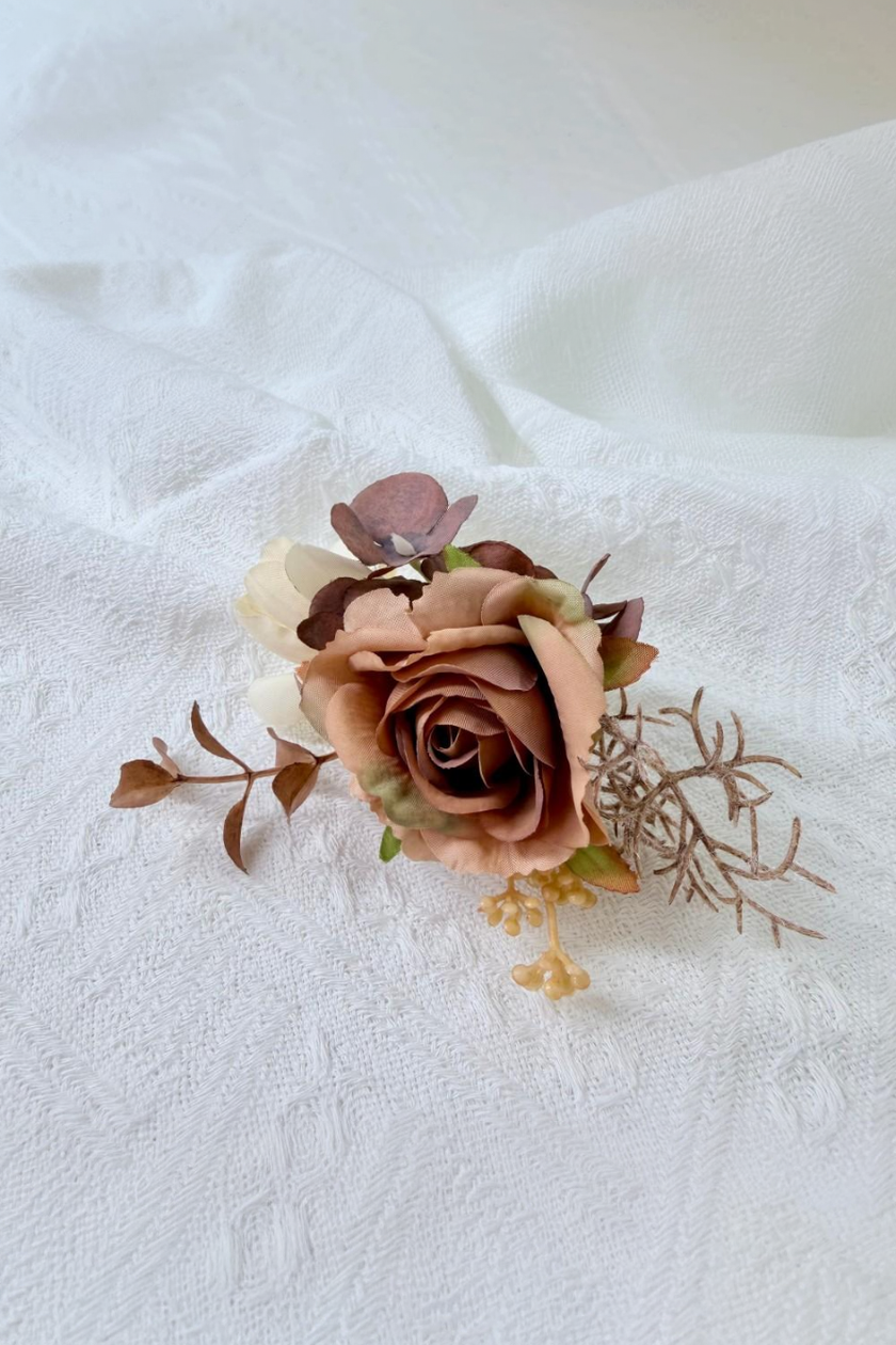 Terracotta Rose Boutonniere