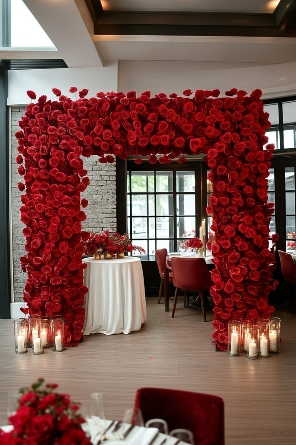 Red Rose Arch Wedding Decoration